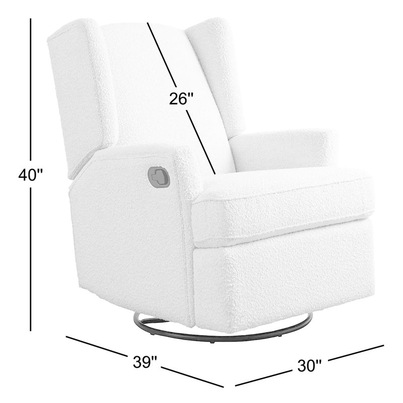 Swivel Reclining Glider, Ivory Corduroy