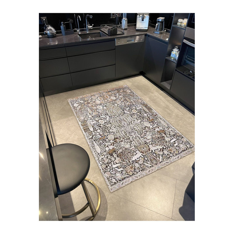 Tapis tissé à motif lavable, Sous-tapis carré 3 pi 3 po inclus