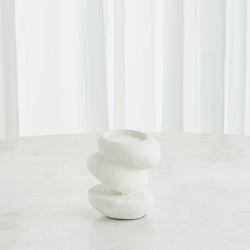 Pradier Candle Holder-White-Sm