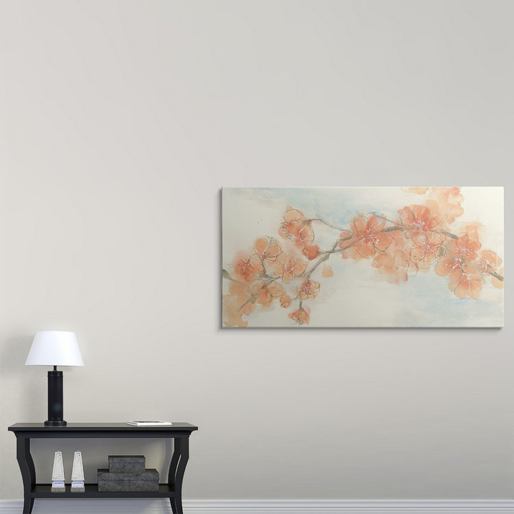 « ii » chris paschke, reproduction d’art Peach Blossom, H 15 po x l 30 po x P 1,5 po, Toile