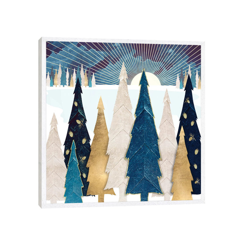 Winter Trees - Print on Canvas, White Framed, 45.72 cm H x 45.72 cm W