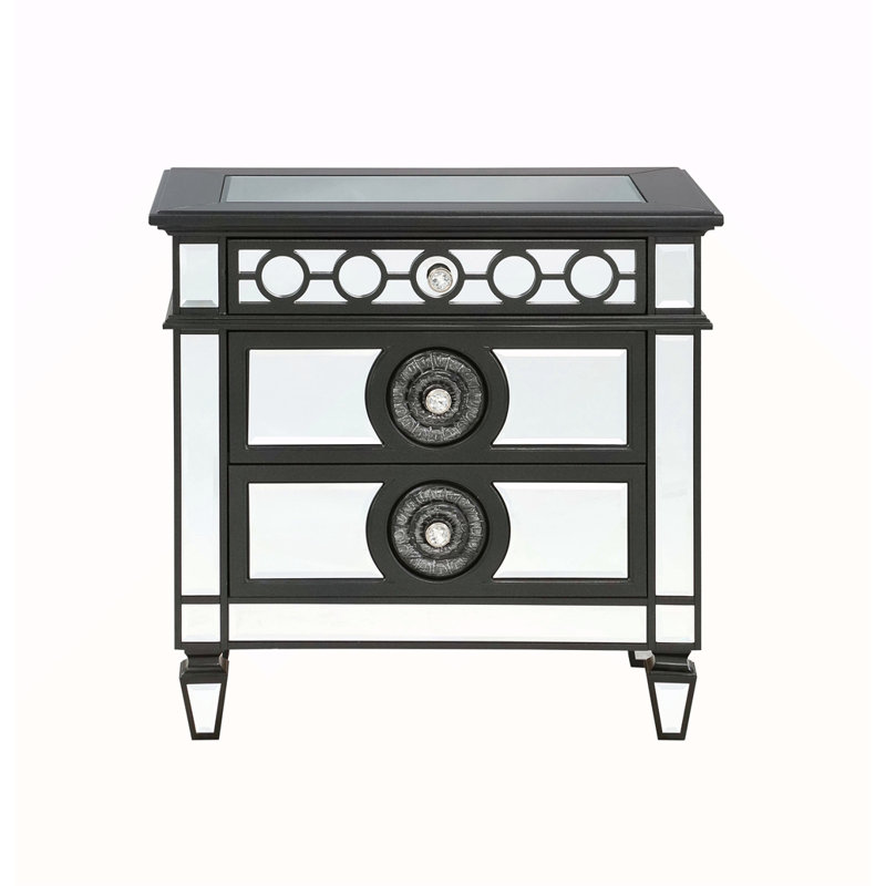 Table de chevet miroir et argent