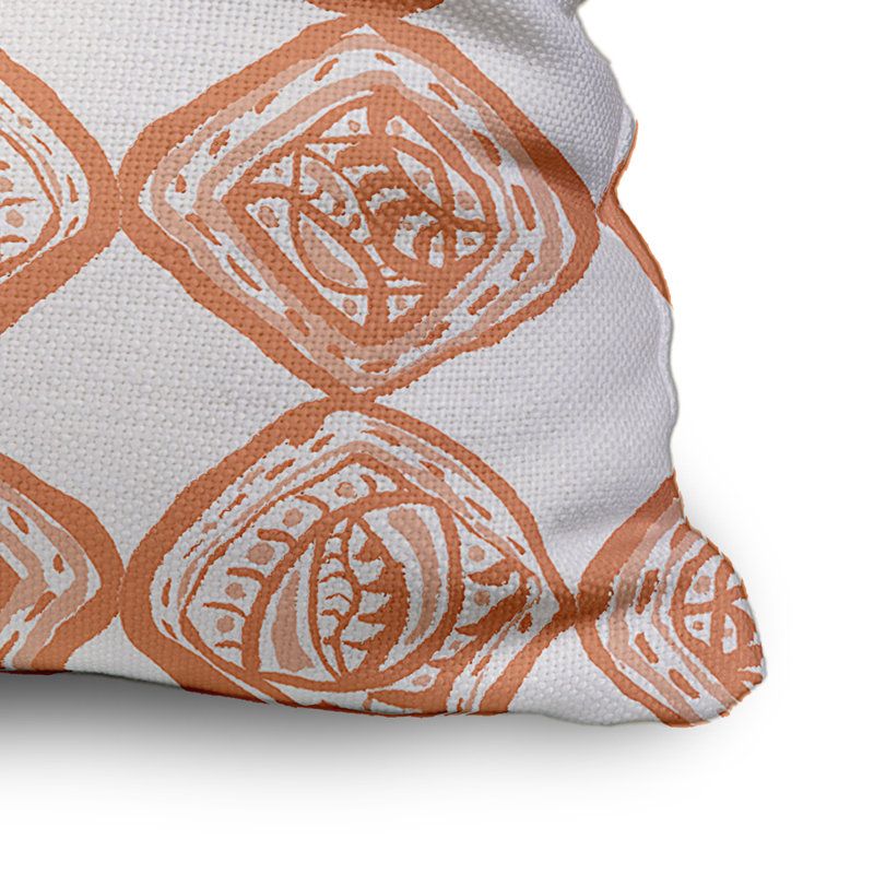 Rectangular Cotton Pillow Cover & Insert, 20" x 20", Light Orange