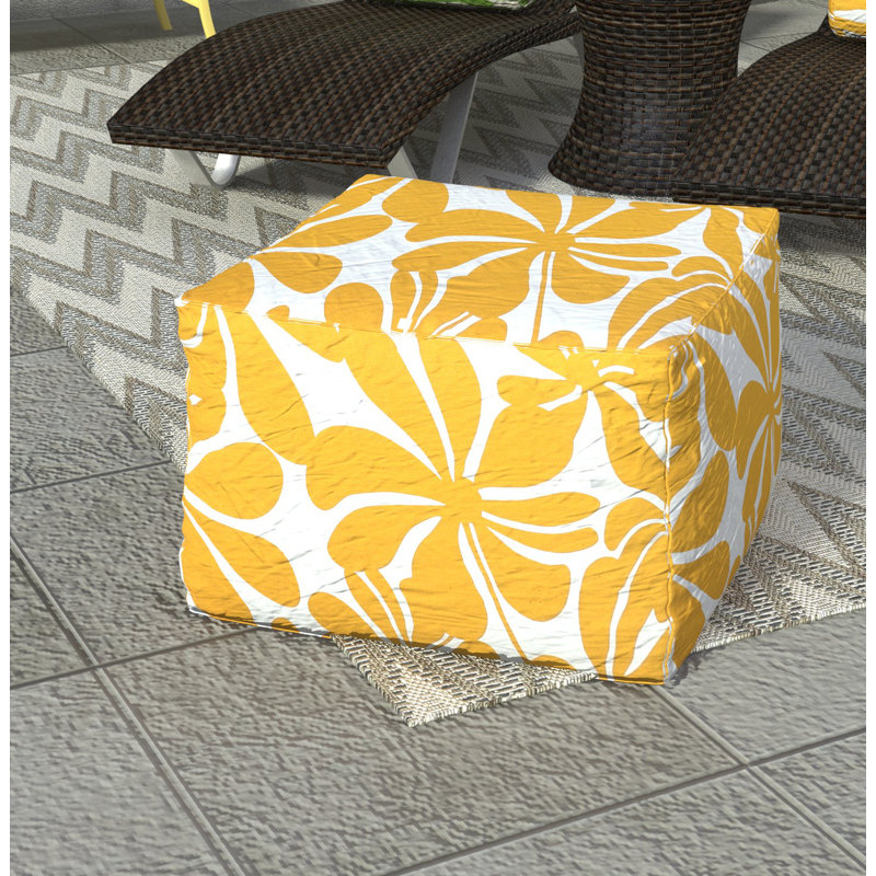 Repose-pieds d'extérieur avec coussin Monterey, Jaune
