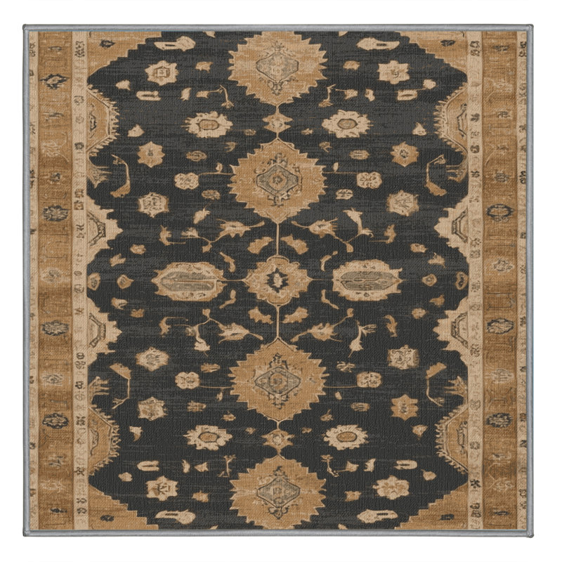 Tapis brun lavable à la machine, Carré 8 pi