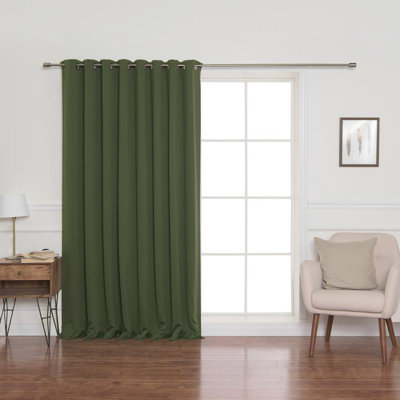 Lucca Solid Fire Retardant Blackout Grommet Single Curtain Panel