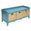 Banc 3 chambres dans la teinte sarcelle - beaucoup de rangement et 3 tiroirs en bois tendance, option d'espace