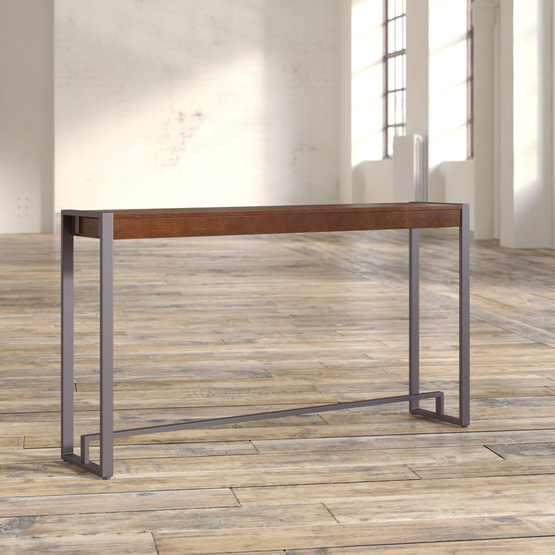 Danille 54'' Console Table, Dark Tobacco / Gunmetal