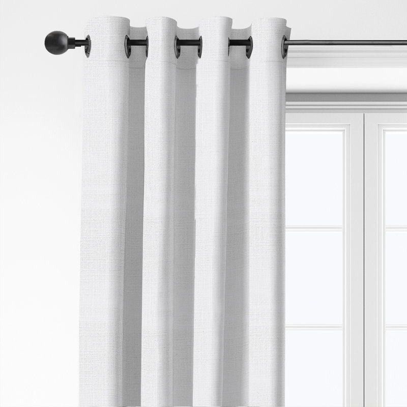 Paire de rideaux en lin blanc avec œillets Eclipse (comprend 2 panneaux) l 50 po x L 120 po (taille par panneau), 50x120