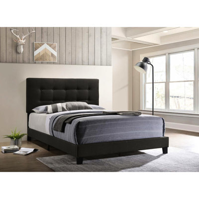 Lit à panneaux double gris anthracite pour chambre à coucher - Élégant et moderne avec revêtement 100% rembourré de mousse