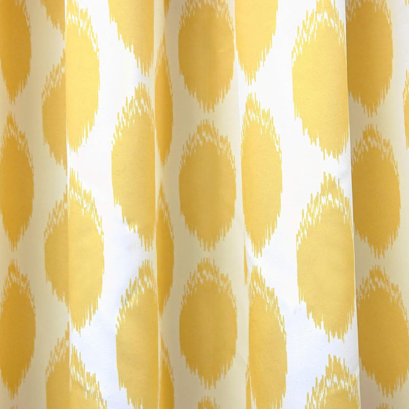 Yellow Geometric Polka Dot Rod Pocket Window Valance