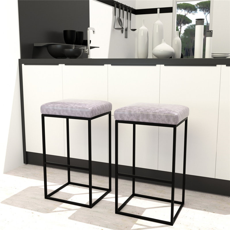 Tabouret de bar et de comptoir Lilyeve, gris, Tabouret de bar (siège d'une hauteur de 30 po)