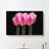 Row Of Pink Tulips In Abstract - Wrapped Canvas Print