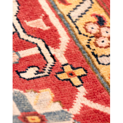 Serapi Hand-Knotted Navy/Red Wool Area Rug