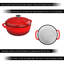 Casserole en fonte émaillée de 6 pintes pour utilisation au four ou sur une cuisinière Dutch Dutch - avec couvercle-35988573