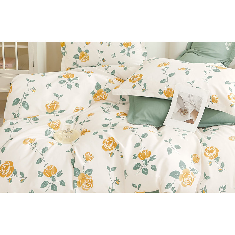 Ensemble de housse de couette 100% coton Blooming Casa Rose