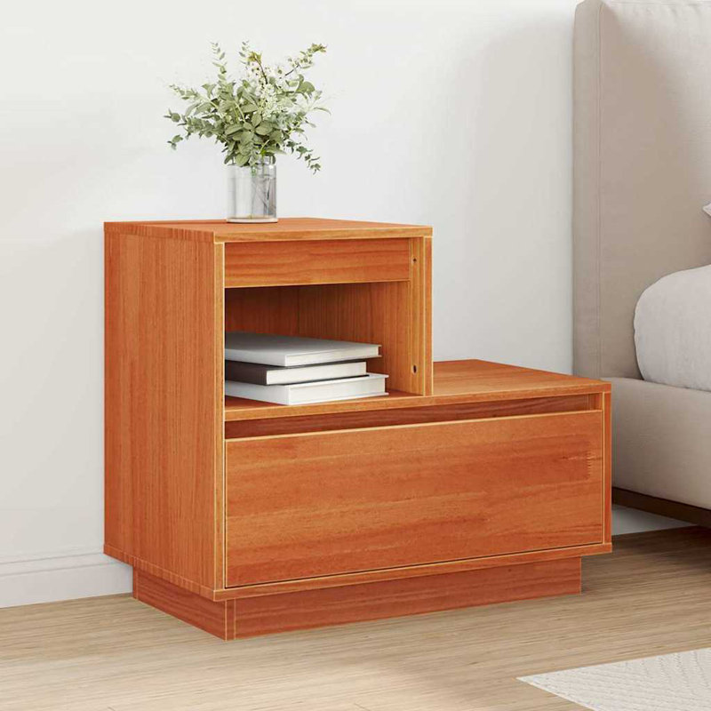 60cm W Solid Wood Bedside Table