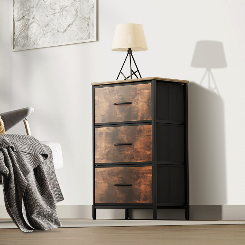 Commode 3 tiroirs Kasandra, Grain de bois