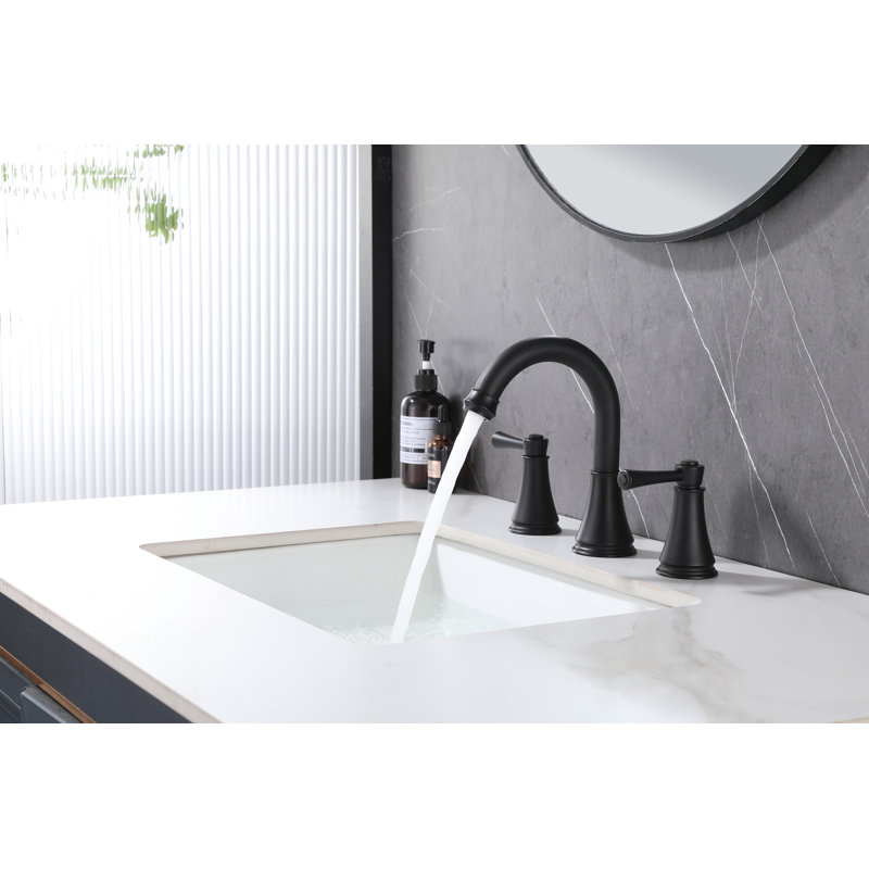 Widespread 2-handle Bathroom Faucet, Matte Black
