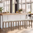 24" Backless Kitchen Counter Stool With Sponge Upholstery(set Of 4)