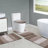4 Piece Soft Absorbent Microfiber Bath Rug Set with Non-Slip Backing-1750182404