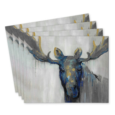 Blue Moose Polyester Placemats Set of 4 - Home Decor Essential