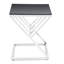 Peru Glass Top Cross Legs End Table