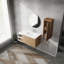 Meuble-lavabo mural 42 po avec lavabo et armoire latérale, portes à fermeture douce 42 po