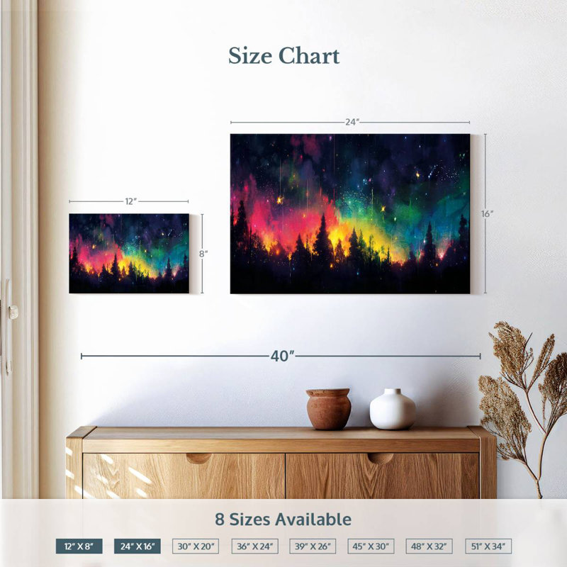 Kelan Rainbow Night Sky, 16" H x 24" W