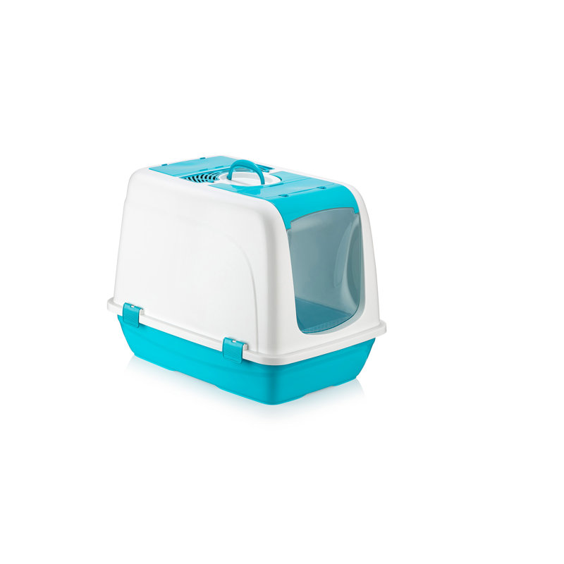 Enceinte de litière en plastique Fairchild, Bleu / blanc