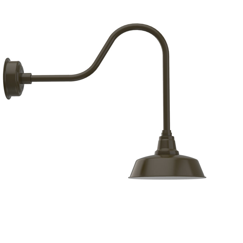 Luminaire de grange d'extérieur Vandervliet, Blanc, 25.625" H x 27" W x 10.25" D