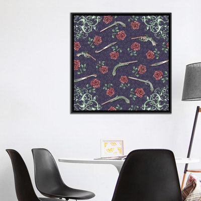 «Elegant Guns And Roses», impression sur toile