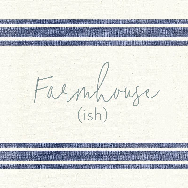 Farmhouse Linen Stripes - Wrapped Canvas Print, 30cm H x 30cm W