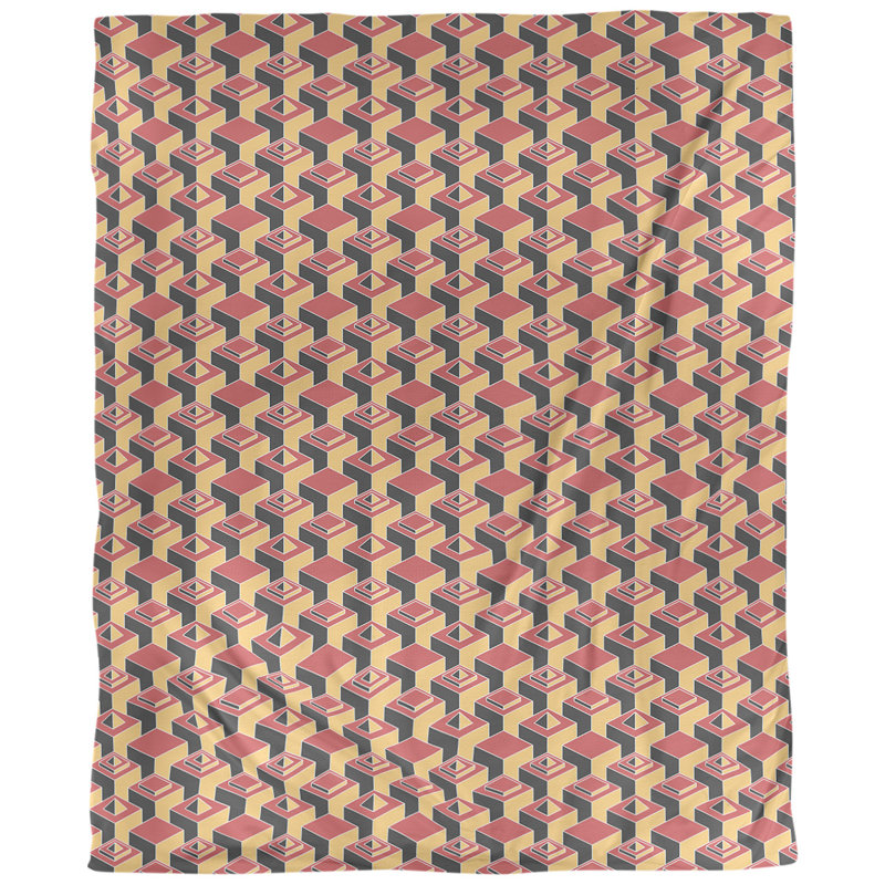 Tissu skyscrapers, Lin naturel paloma, L 54 po x l 36 po, Rouge / Jaune