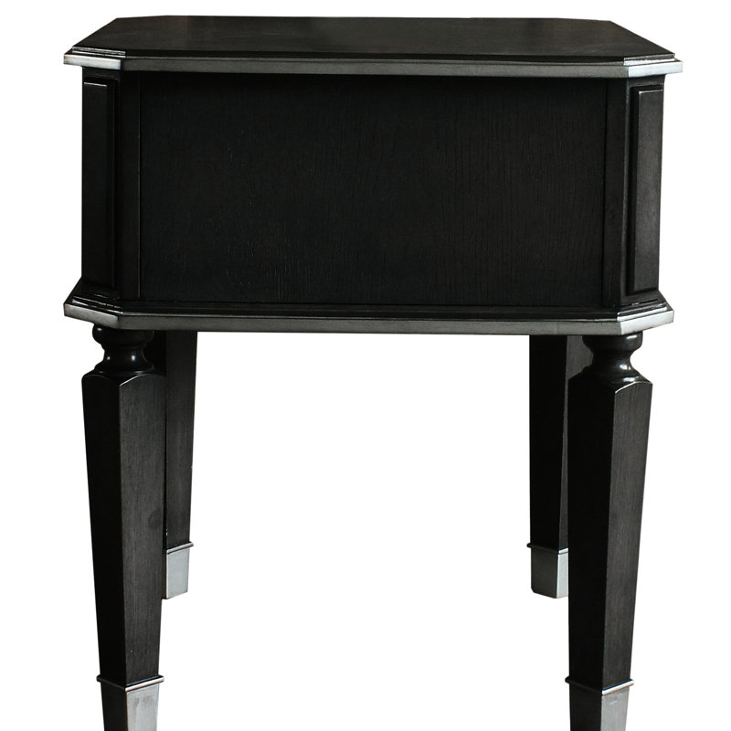 Table de bout de salon moderne avec rangement gris anthracite et gris