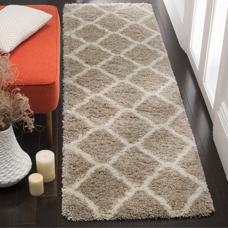 Darrold Hudson Shag Performance Geometric Rug, Runner 2'3" x 14'
