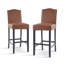 Ensemble de 2 tabourets de bar, tabourets de bar rembourrés à hauteur de comptoir pour îlot de cuisine, pieds en bois d'hévéa, capacité de poids de 300 lb-561644279-561650954