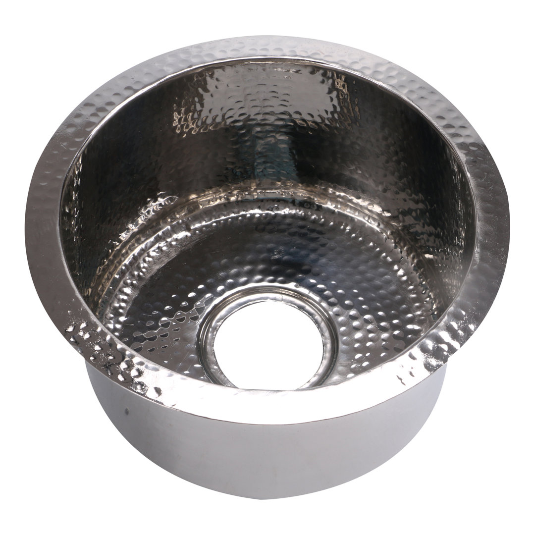 Brightwork 15-Inch Hand Hammered Round Bar Sink Nantucket Sinks 