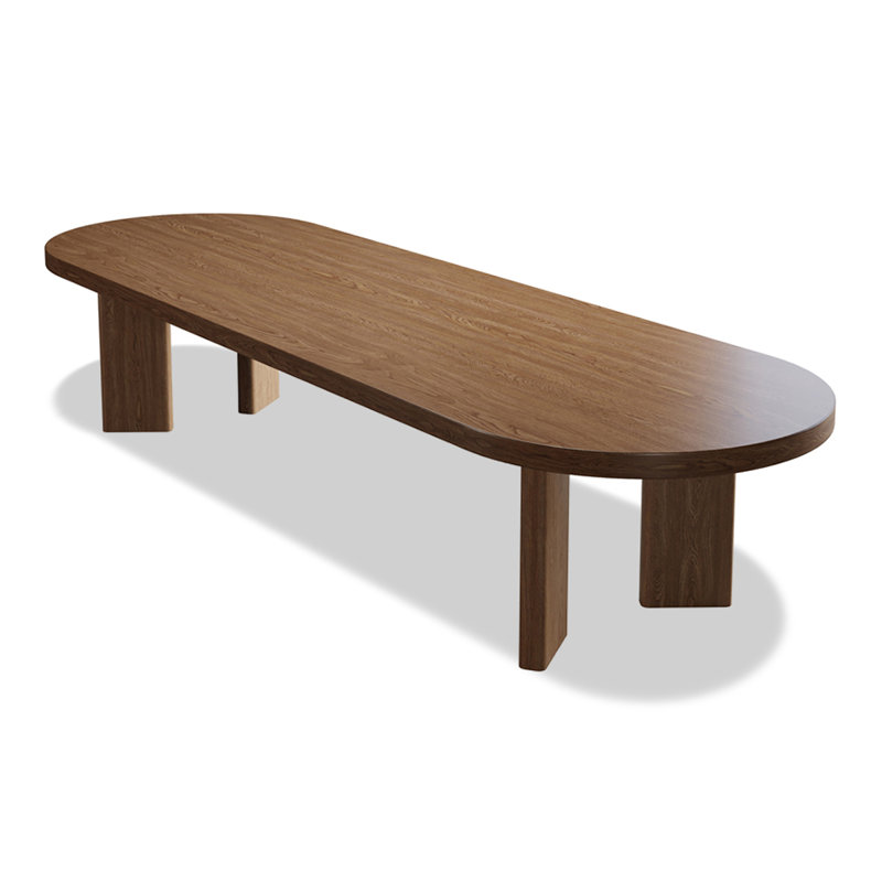 Table de conférence ovale en bois massif, H 29,53 po x L 110,24 po x l 39,37 po