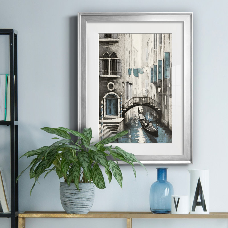 «Venice I» par E. Anthony Orme - reproduction de cadre photo, H 24,5 po x l 18,5 po x P 1,5 po, Silver Frame