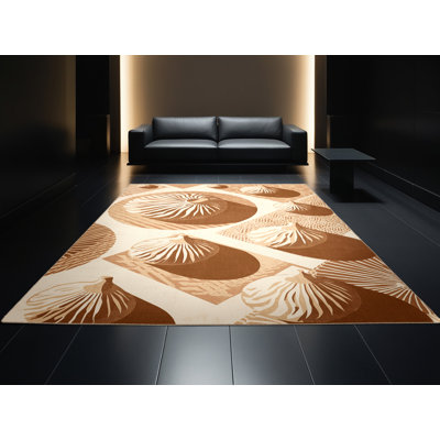 Tapis beige lavable à la machine Wilkerson Dumplings
