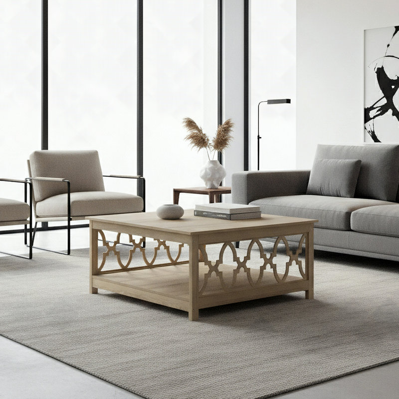 Chessani Square Coffee Table with Storage, Oslo Oak