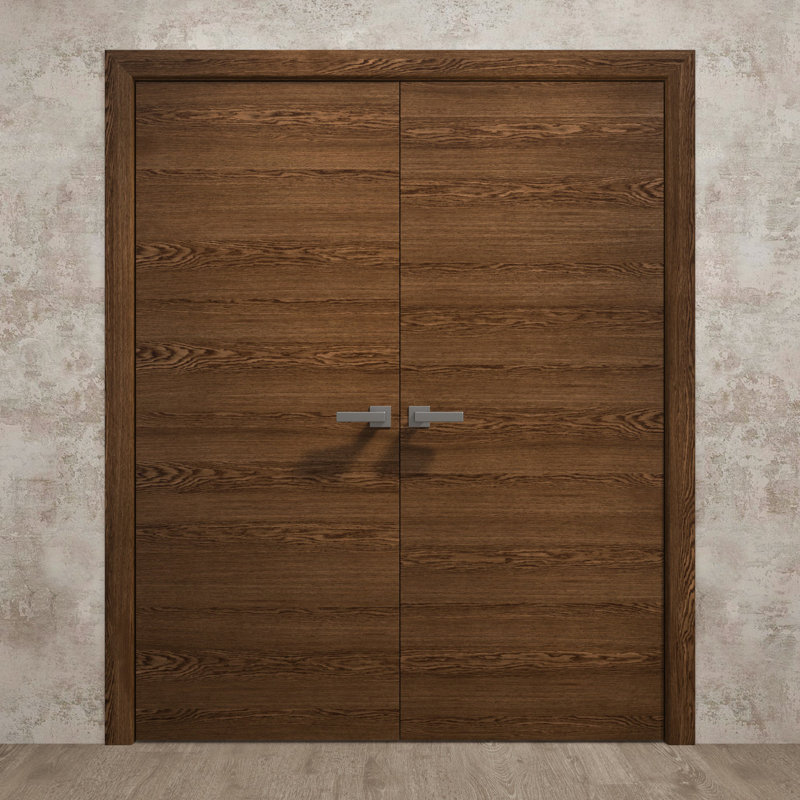 Interior Solid French Double Doors | Ego 5000 | Wood Interior Solid Panel Frame | Closet Bedroom Modern Doors