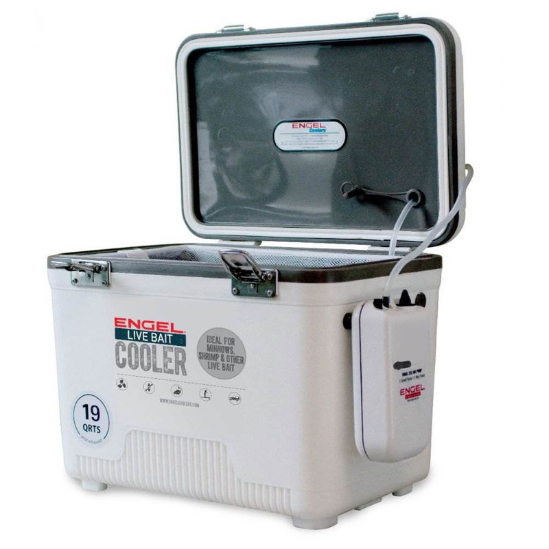 Engel 19 Quart 4.75 Gallon Hard Sided Live Bait Fishing Dry Box Cooler