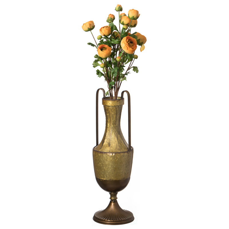 Metal Jug Floor Vase with 2 Handles - for Entryway, Living Room, or Dining Room, 25.75" H x 8.3" W x 8.3" D