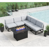 6 - Piece Outdoor Modular Sectional Set with Fire Table