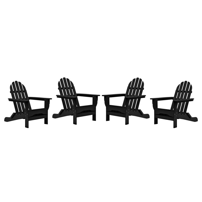 Brunt Outdoor Adirondack Set, Black