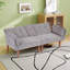 Canapé double pliable gris de 72 pouces, revêtement en velours doux, canapé confortable pour 2 personnes.