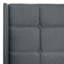 Structure de lit pour grand lit tapissier en gris foncé - tête de lit à boutons, sans sommier, support à lattes de bois, assemblage facile, largeur de 42,43 po, poids maximal de 600 lb avec la tête de lit moderne en lin, ressorts requis