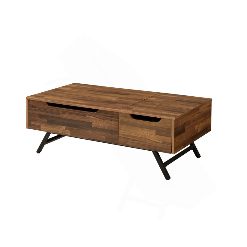 Table basse, finition noyer avec plateau relevable